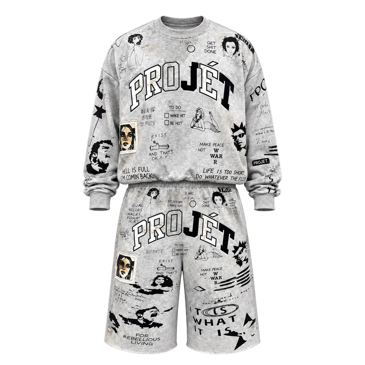 “FOR REBELLIOUS LIVING” LONGSLEEVE CREWNECK SET